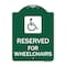 Signmission Reserved for Wheelchairs W/ Graphic, Green & White Aluminum Sign, 18" x 24", GW-1824-23166 A-DES-GW-1824-23166 - alternate 1